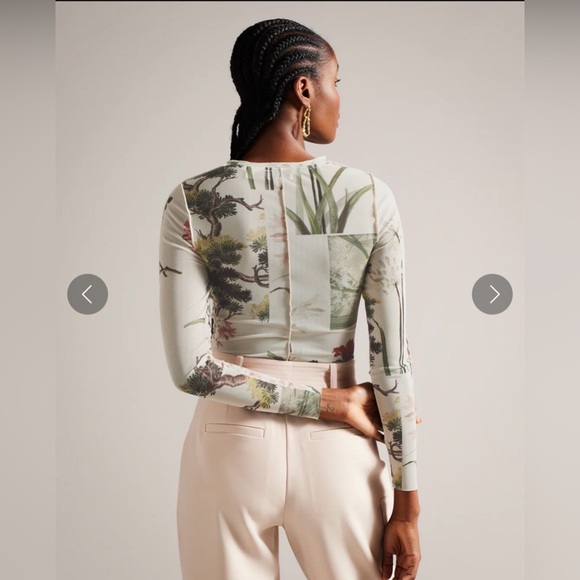Ted Baker Multicolor Botanical Long Sleeve Top - Picture 3 of 15